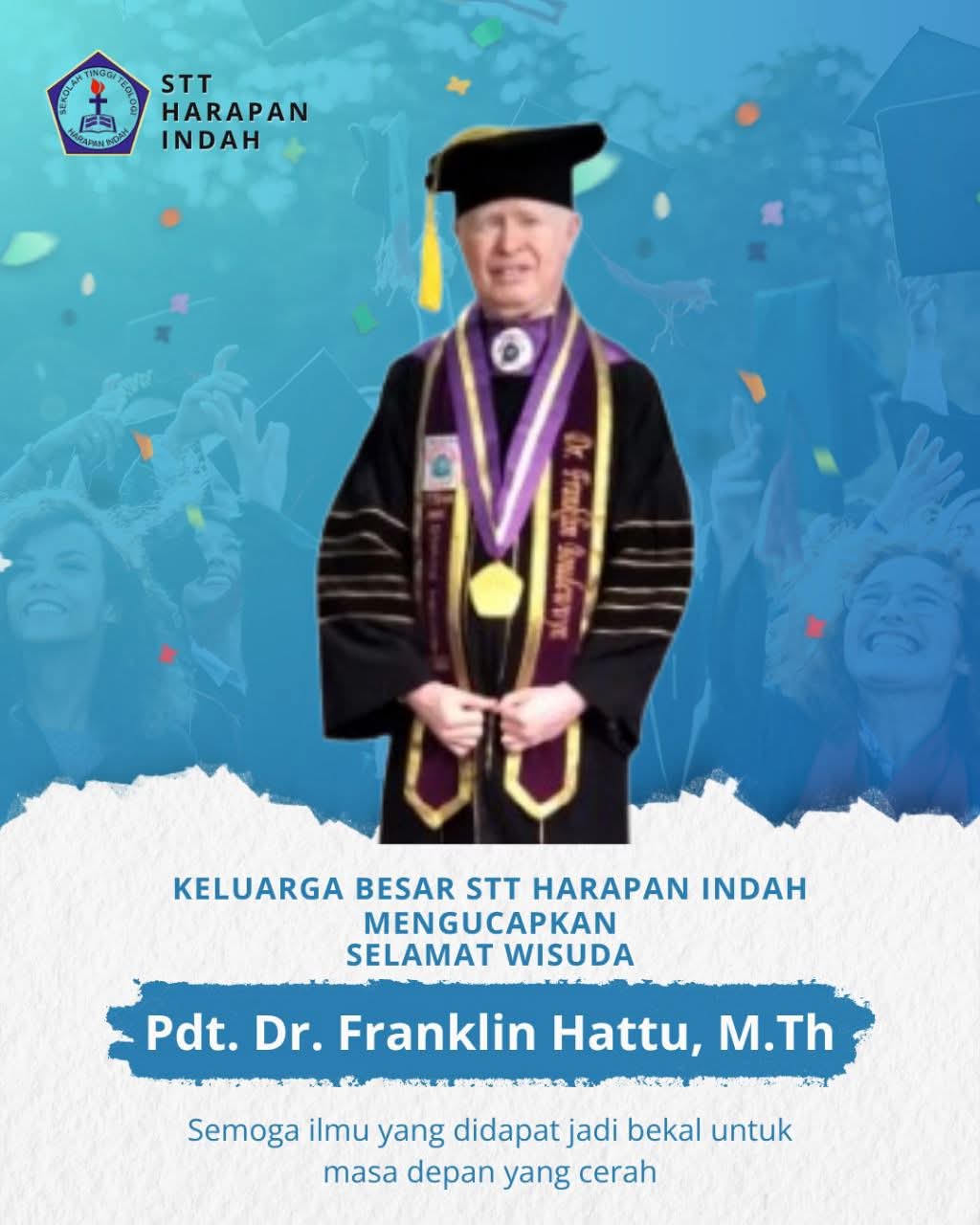 Pdt. Dr. Franklin B. Hattu, M.Th Memperoleh Gelar Doktor Teologi